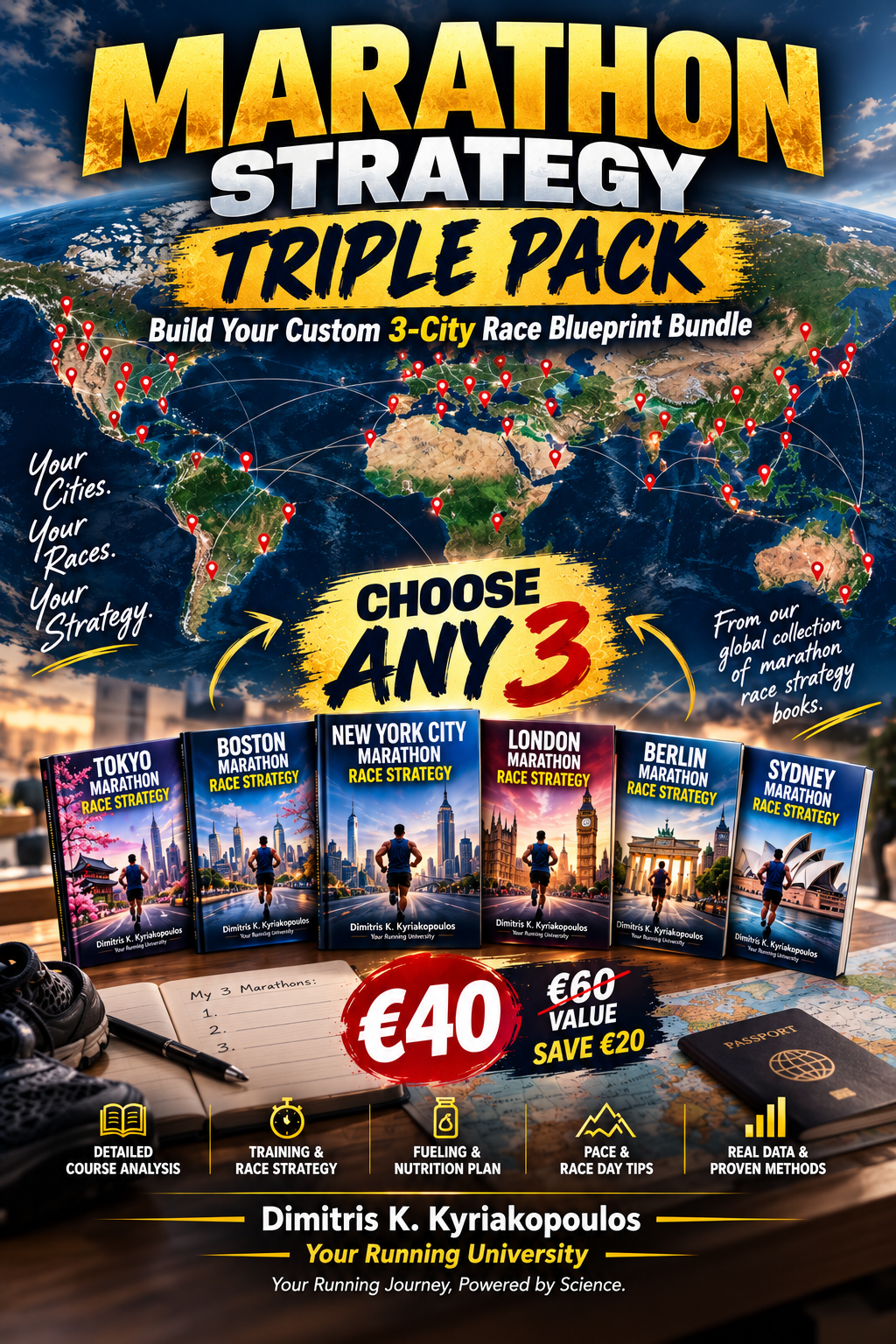 Marathon Strategy Triple Pack - Build Your Elite Racing Passport. Any 3 Cities. One Special Price.